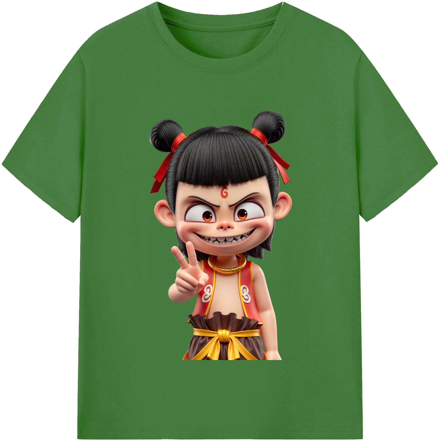 （画像用） Ne Zha 2 ナタ 魔童の大暴れ レディースカジュアルプリントTシャツ（綿100％）